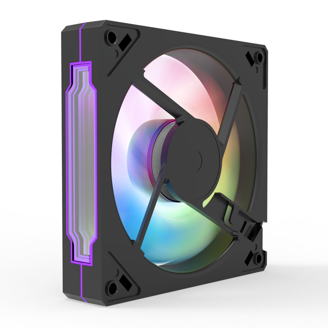 Popular New Trend ARGB Cooling Fan 120MM 3 Mirror Inner Outer Computer Cooling Pwm Port 5v3pin Port ARGB PC Fan