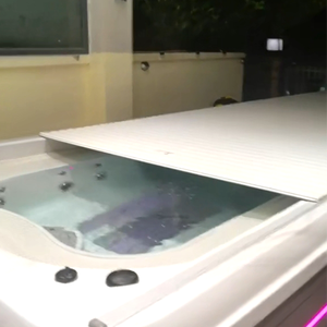 Couverture de <span class=keywords><strong>piscine</strong></span> électrique automatique à enroulement sur rail en aluminium rétractable sur mesure - Product Image 3