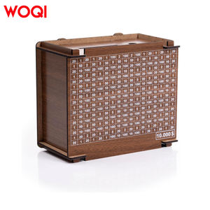 WOQI Caja de dinero de Desafío de Ahorro de madera Huchas de dinero con recuerdo de apertura Regalos prácticos para cumpleaños - Product Image 1