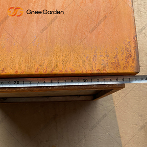 Jardinières d'extérieur en acier Corten sur mesure, forme carrée, résistantes à la corrosion, finition rouille, design minimaliste, pots de fleurs de jardin - Product Image 3