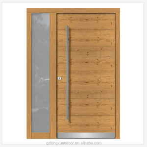 Puerta de Entrada de Madera Maciza con Vidrio de <span class=keywords><strong>8</strong></span> Pies y Doble Hoja, Diseño Tradicional de Hotel de Guangdong, con Característica Impermeable - Product Image 6