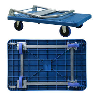 עגלת משטחים מתקפלת ניידת מפלסטיק עמיד במיוחד במשקל 200 ק\\\"ג, לשימוש בשוק, אחסון, עבודה והובלה. - Product Image 2