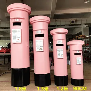ตู้โทรศัพท์วินเทจสีแดงชมพูสไตล์ลอนดอน สำหรับตกแต่งภายนอกและภายใน ขายส่งวัสดุโลหะยอดนิยม - Product Image 4