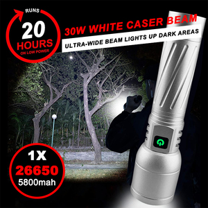 Đèn pin siêu sáng, mạnh mẽ, bán buôn, 100000 lumen, chống nước, sạc lại được, đèn pin chiến thuật LED - Product Image 2