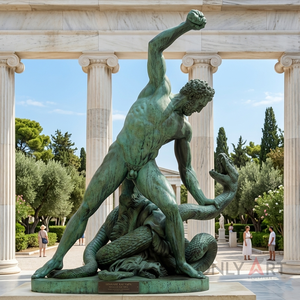 <span class=keywords><strong>Estatua</strong></span> de Hércules de Bronce de Tamaño Real, Escultura Griega Clásica Famosa, Hombre Desnudo Griego Desnudo Hecho a Medida - Product Image 6