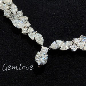 Collar de oro de 18 quilates con diamantes de corte Marquesa cultivado en laboratorio certificado por IGI, a la moda y a la moda para mujeres, adecuado para el uso diario - Product Image 6