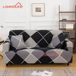 High Quality Full Package Printed Elastic Sofa Slipcovers Dust-Proof 1/2/3/4 Seat Cover