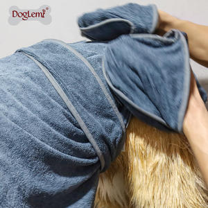 Accappatoio per animali domestici Super assorbente in microfibra per cani grande asciugamano da bagno ad asciugatura rapida in stile tinta unita accessorio per abbigliamento per cani - Product Image 6