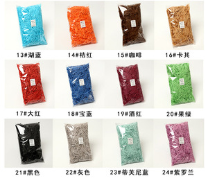 Đầy Màu sắc 100 gam/túi Nhiều màu Fancy giáng sinh trang trí mô <span class=keywords><strong>Raffia</strong></span> shredded giấy <span class=keywords><strong>Raffia</strong></span> mô giấy cho Hộp Quà Tặng Điền - Product Image 5