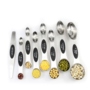 Hot Sale Double Head 430 Stainless Steel <strong>Measuring</strong> <strong>Cups</strong> 8 Pcs Custom Logo Magnetic <strong>Measuring</strong> Spoon <strong>Set</strong> - Product Image 3