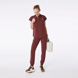 Bestex Customize Woman Hospital Stand Collar Nurse Scrubs <strong>Uniform</strong> Set Stretchy <strong>Clinic</strong> Scrub Jogger Suite for Surgical Wholesale - Product Image 2