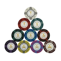 Set Chip Poker Tanah Liat 14g Profesional Kustom 300 500 1000 Buah untuk Kasino dengan Logo Kustom 40mm Merek WQ