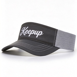 Visera de malla bordada con logotipo personalizado, de secado rápido y transpirable, para golf, tenis y running. - Product Image 1