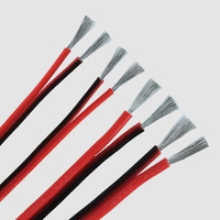 Câble plat en silicone avec ruban électrique, 30, 26, 24, 20awg, 2 broches, flexible, en cuivre, livraison gratuite