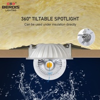 Nouveau couvercle d'isolation réglable tout rond étanche au feu IP65 directement en aluminium COB bord de fuite projecteur led dimmable