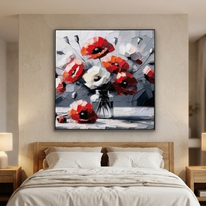 <span class=keywords><strong>Peinture</strong></span> à l'huile peinte à la main <span class=keywords><strong>de</strong></span> style europé<span class=keywords><strong>en</strong></span>, <span class=keywords><strong>bouquet</strong></span> <span class=keywords><strong>de</strong></span> <span class=keywords><strong>fleurs</strong></span> texturé <span class=keywords><strong>moderne</strong></span> pour décoration murale dans le salon, support <span class=keywords><strong>en</strong></span> toile - Product Image 2