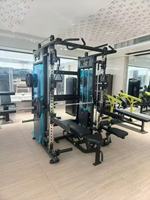 Machine Smith Commerciale en Acier Unisexe, Appareil d'Entraînement Complet, Rack à Squat, Banc de Musculation, Crossover de Câbles, pour la Musculation des Jambes à Domicile