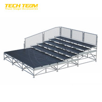 Système de pontage Layher modulaire en aluminium à haute capacité de charge, à installation rapide, avec système de verrouillage annulaire, pour scène événementielle, portable et robuste