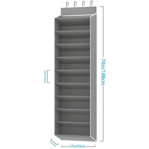 Étagère à chaussures pliable fixe, organisateur de porte, montage mural, tissu non tissé, rangement de placard - Product Image 5