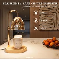 Lampe chauffe-bougie en verre, lumière d'ambiance, avec minuterie, intensité réglable, hauteur ajustable, 2 ampoules pour bougies en pot, anniversaire, ouverture de maison