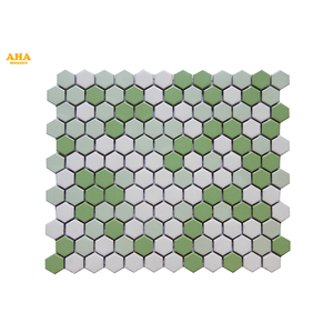 Suelto colores mezclados amarillo rojo naranja <span class=keywords><strong>hexagonal</strong></span> cerámica mosaico de baldosas - Product Image 4