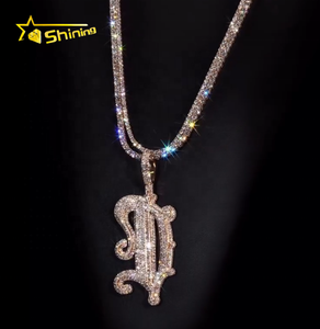 จี้เพชรโมอิสซาไนต์แบบกำหนดเองพร้อมสร้อยคอแบบเทนนิส เงินแท้ 925 ประดับเพชร <span class=keywords><strong>VVS</strong></span> เต็มเส้น สไตล์ฮิปฮอป - Product Image 5