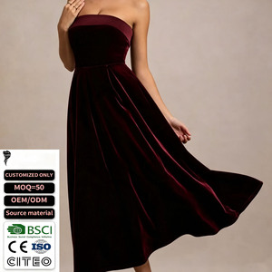 ชุดราตรีหรูหราสำหรับผู้หญิง OEM ชุดเดรสยาวสำหรับงานพรอม ผ้ากำมะหยี่ - Product Image 1