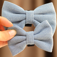 Fournitures pour animaux de compagnie En Gros Denim Chien Noeud Papillon Personnalisé De Luxe Beauté De Noël Décoration Designer Jean Noeud Papillon pour Animal De Compagnie