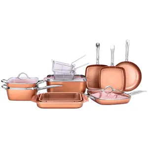 High quality Turkey casting aluminum roaster pans and pots Metal Copper set cookware