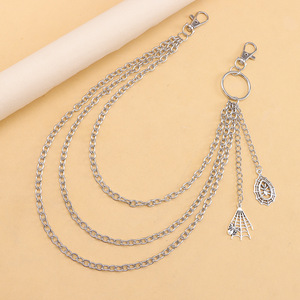 Spider Web Pendant Multi Layer Metal <b>Trouser</b> <b>Chain</b> Hip Hop Casual Waist <b>Chain</b> Tibetan Silver White K - Product Image 2