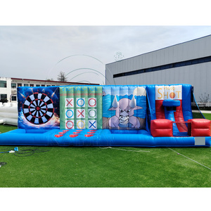 Juego Inflable 4 <span class=keywords><strong>en</strong></span> 1 de PVC para Carnaval: <span class=keywords><strong>Fútbol</strong></span>, Lanzamiento de Anillos, <span class=keywords><strong>Tres</strong></span> <span class=keywords><strong>en</strong></span> <span class=keywords><strong>Raya</strong></span> y Baloncesto, <span class=keywords><strong>en</strong></span> Venta - Product Image 1