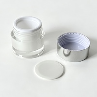 Pot de crème pour soins de la peau en acrylique givré de 10 g, avec couvercle personnalisé en argent ou or électroplaqué Pantone, conteneur en plastique pour crème pour les yeux