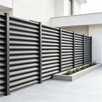 Panneau de clôture de jardin en aluminium de 6 pieds, écrans de sécurité et d'intimité, portail à lamelles, clôture décorative à lattes, modélisation 3D pour maisons