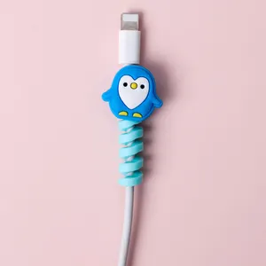 Protetor de cabo de carregador de desenho animado, enrolador para cabo usb, proteção de fio de dados, capa protetora de cabo de carregamento, animal