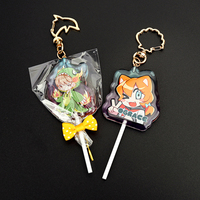 Vograce – porte-clés en acrylique transparent avec personnage de dessin animé, porte-clé en acrylique avec impression Kawaii