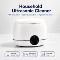 Nettoyeur à ultrasons GTSONIC GT-M4 pour bijoux dentaires, portable, tactile, 200 ml, bain de voiture, numérique, 24 W, nettoyeur à ultrasons domestique