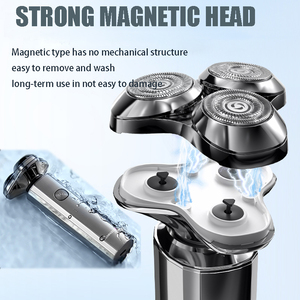 Rasoir électrique rotatif à triple lame rechargeable et étanche pour hommes avec écran LCD - Utilisation domestique et hôtelière - Product Image 2