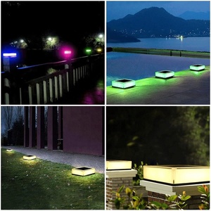 Lampe solaire de terrasse RGB 6W, éclairage paysager LED moderne pour extérieur, étanche IP68, lampe solaire pour pilier et clôture de jardin - Product Image 2
