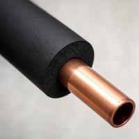 Tube d'isolation en mousse de caoutchouc pour climatiseur, isolation de tuyaux en élastomère à cellules fermées NBR, isolation de conduites de cuivre pour la climatisation et la réfrigération