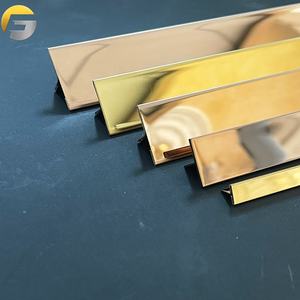 CL23 201 y 304 PVD <span class=keywords><strong>T</strong></span> Profile Mirror Gold <span class=keywords><strong>Metal</strong></span> Pulido Decorativo Acero inoxidable en forma de <span class=keywords><strong>T</strong></span> Tile Trim Strip para piso de pared - Product Image 2