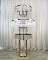 5 Tiers Haute Tendance Métal Pièce Maîtresse Stand Or Fleurs Stand Table De Mariage Pièce Maîtresse