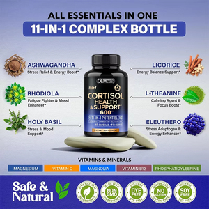 Suplemento para Reducir el Cortisol en Mujeres, Alivia el Estrés y Mejora el Estado de Ánimo, con Hierbas como Ashwagandha, Rhodiola y L-Teanina - Product Image 3