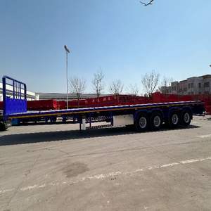 Kualitas tinggi 40ft <span class=keywords><strong>Chassis</strong></span> Flatbed Semi Trailer 4 as roda 50 ton kapasitas untuk Kontainer transportasi - Product Image 4