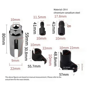WZAUTO Set Universale <span class=keywords><strong>di</strong></span> Chiavi a Bussola per Sensore <span class=keywords><strong>di</strong></span> Ossigeno e Attrezzi per Filettatura in Carbonio Rosso - Product Image 5