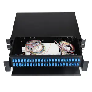 Best Price 2U 19 Inch Sliding Type Rack Mount Optical SC/UPC FOPP Fiber Optic Terminal Box 48 Port Fiber Optic Patch Panel