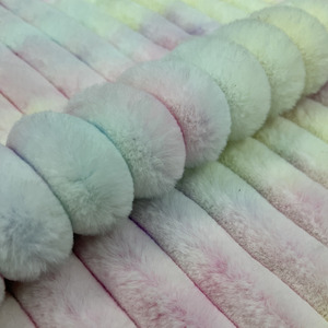 Cravatta tinto striscia finta pelliccia di coniglio 10mm pelliccia di pelliccia artificiale liscia può essere per abbigliamento getta coperta peluche - Product Image 3
