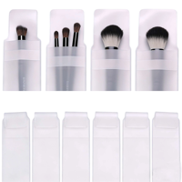 Pochette de maquillage givrée écologique pour pinceau unique, portable, étanche et anti-poussière, sac de protection pour outils de beauté