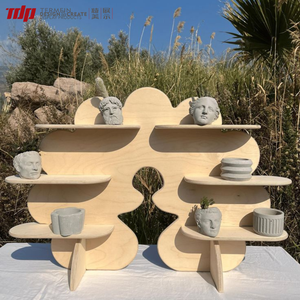 Expositor de Madera Curvo Irregular Independiente TDP, Estante Decorativo de Madera de Varias Capas para Decoración del Hogar, Exhibición de Boutique, Sala de Estar - Product Image 2