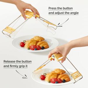 Wholesale Hot Plate Gripper Hot Dish Plate Clip Lifter Steamer <b>Tongs</b> <b>Plastic</b> Stainless Steel Silicone Bowl Clip Holder - Product Image 4