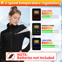Veste chauffante en polaire avec recharge USB pour l'hiver, pour hommes et femmes, avec col montant et fermeture éclair